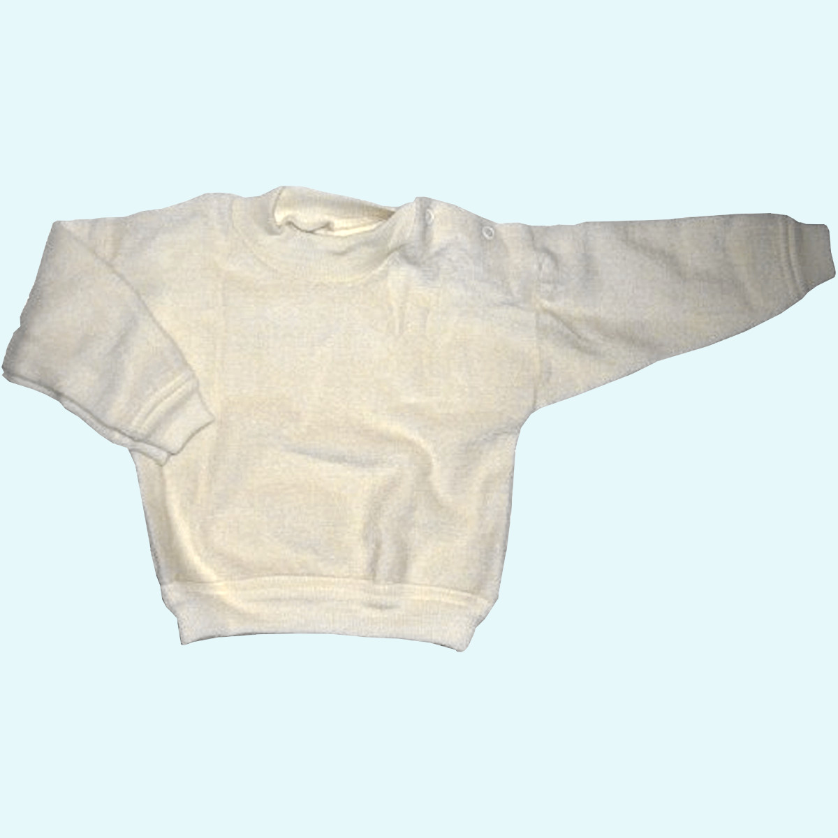 Baby Schlafanzug-Pullover Wollfrottee natur GOTS