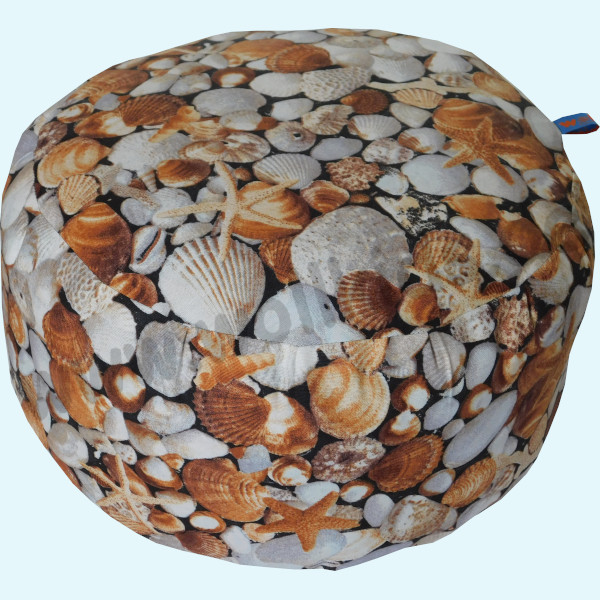 Wollkids Sitzkissen Bodenkissen Pouf Strand, Muscheln - Meditationskissen