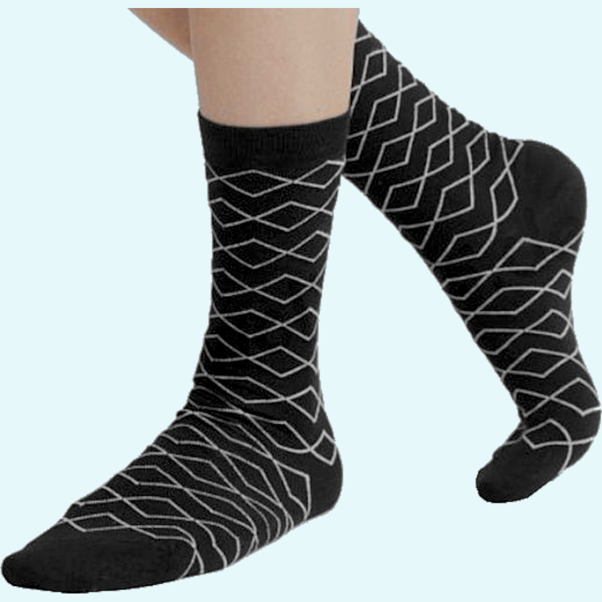 Damen Herren BIO Baumwoll Socken Uni Raute