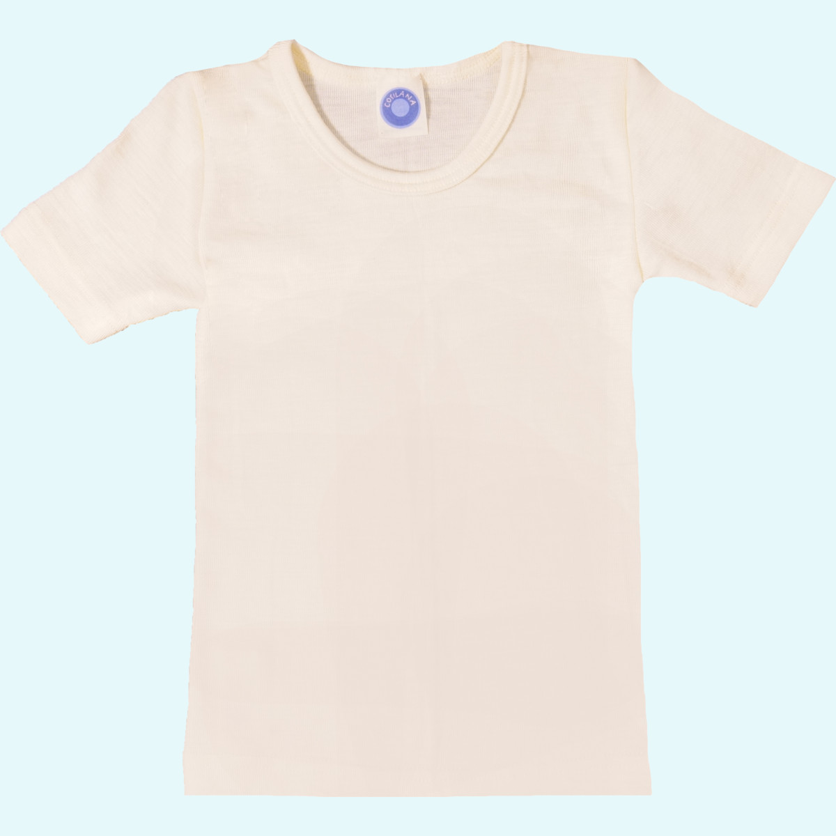 Kinder Shirt Wolle Seide Kurzarm Unterhemd natur GOTS