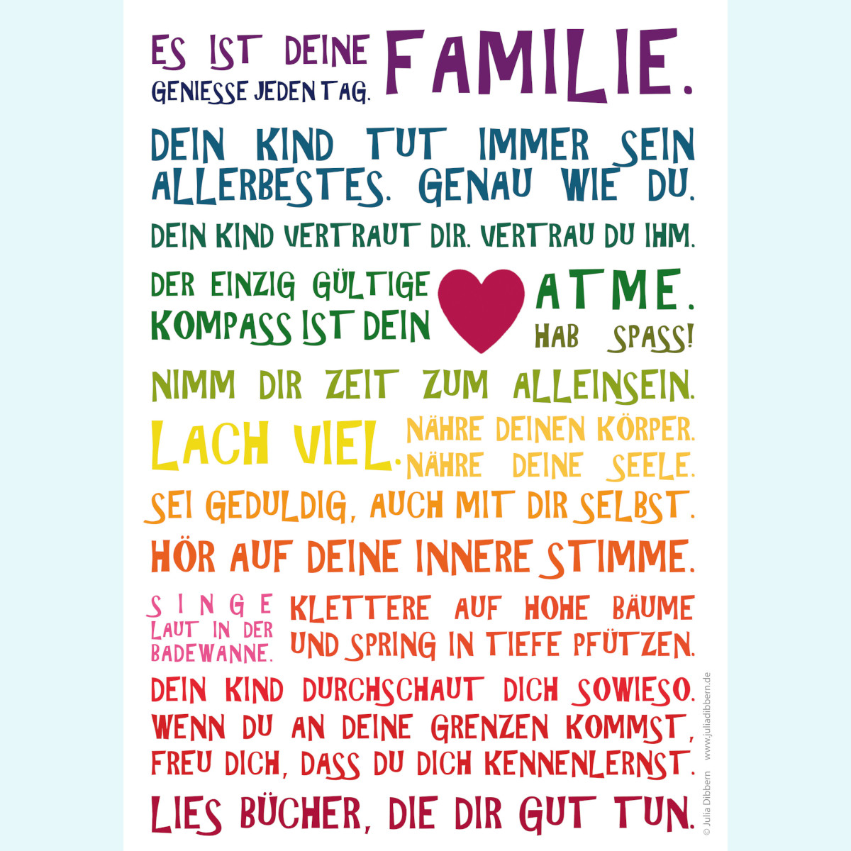 "Es ist Deine Familie..." - Inspirierende Postkarten von Julia Dibbern