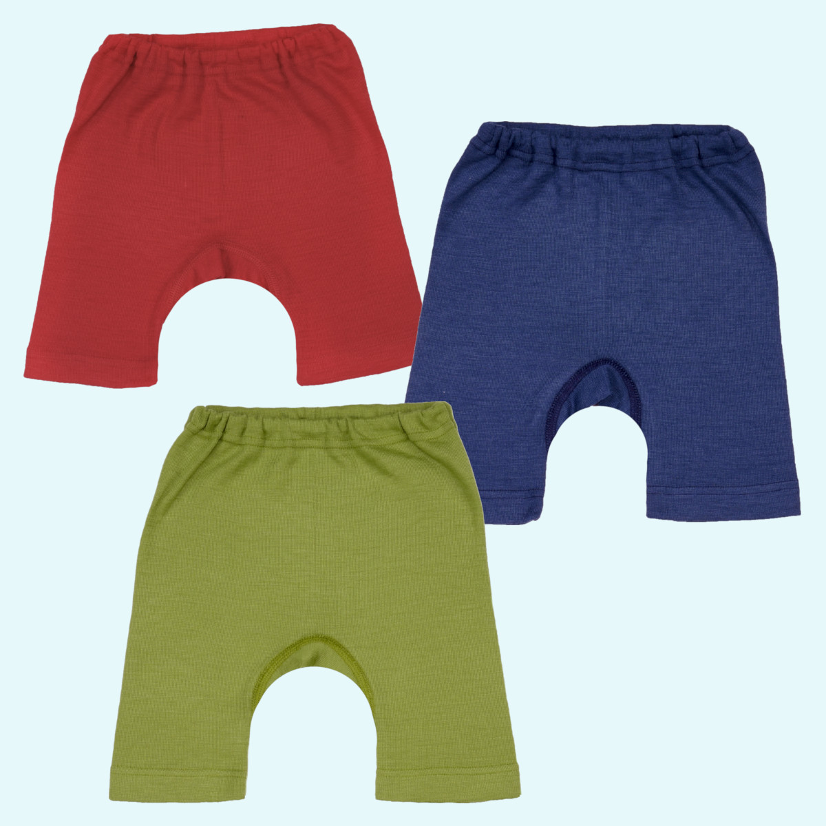 Kinder Shorts/Bermuda Wolle Seide farbig uni GOTS