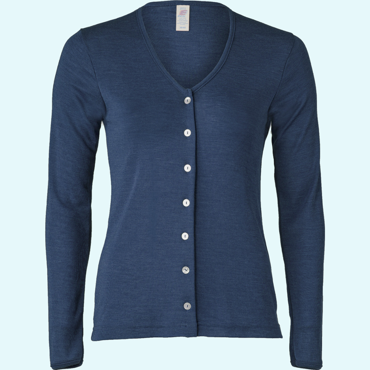 Damen Cardigan Wolle Seide farbig uni GOTS